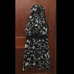 Limited Fit & Flare Halter Ruffle Dress